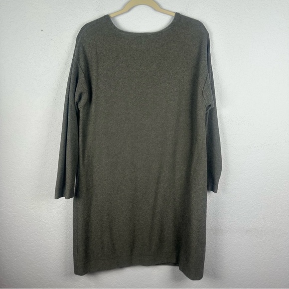 J. Jill Pure Jill Gray Cashmere Cotton Blend Stretch Long Sleeve Sweater Dress L - Picture 5 of 5
